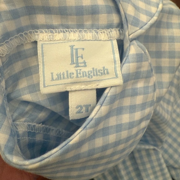 Little English Blue Gingham Peter Pan Collar Shirt 2T - Picture 3 of 3